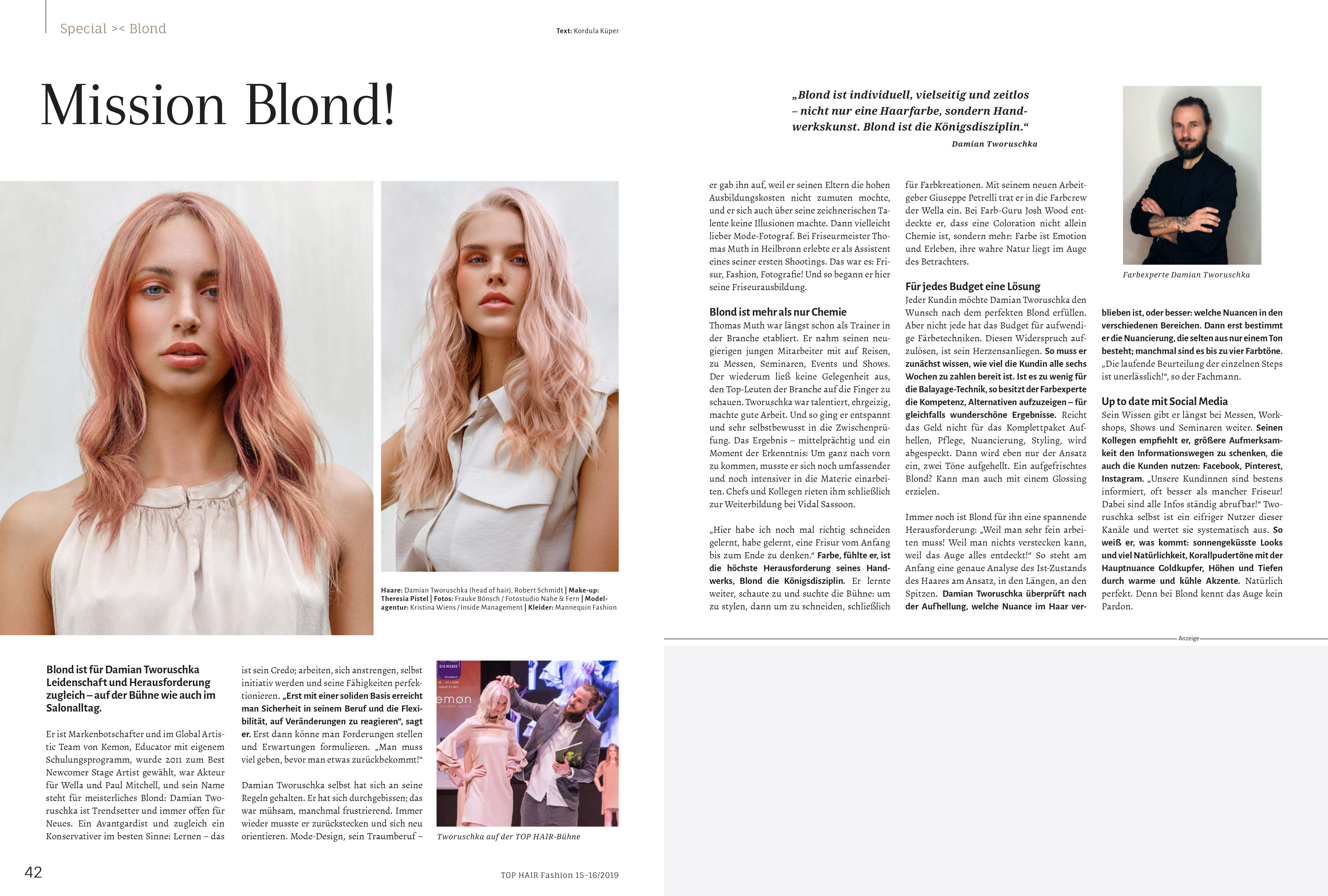top hair blonde id blonde hair pastell coral make-up editorial darmstadt make-up artist hairstylist