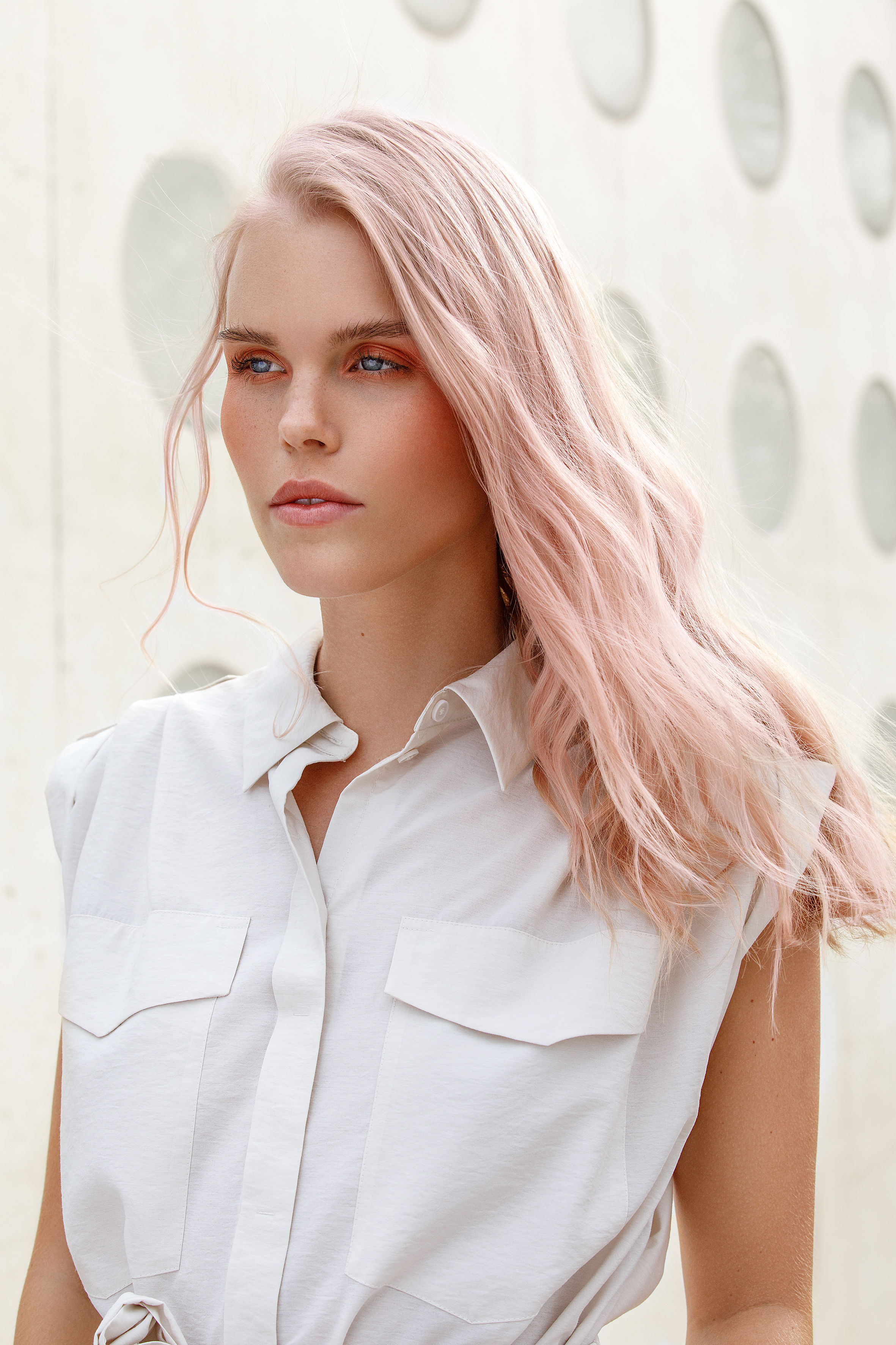 top hair blonde id blonde hair pastell coral make-up editorial darmstadt make-up artist hairstylist