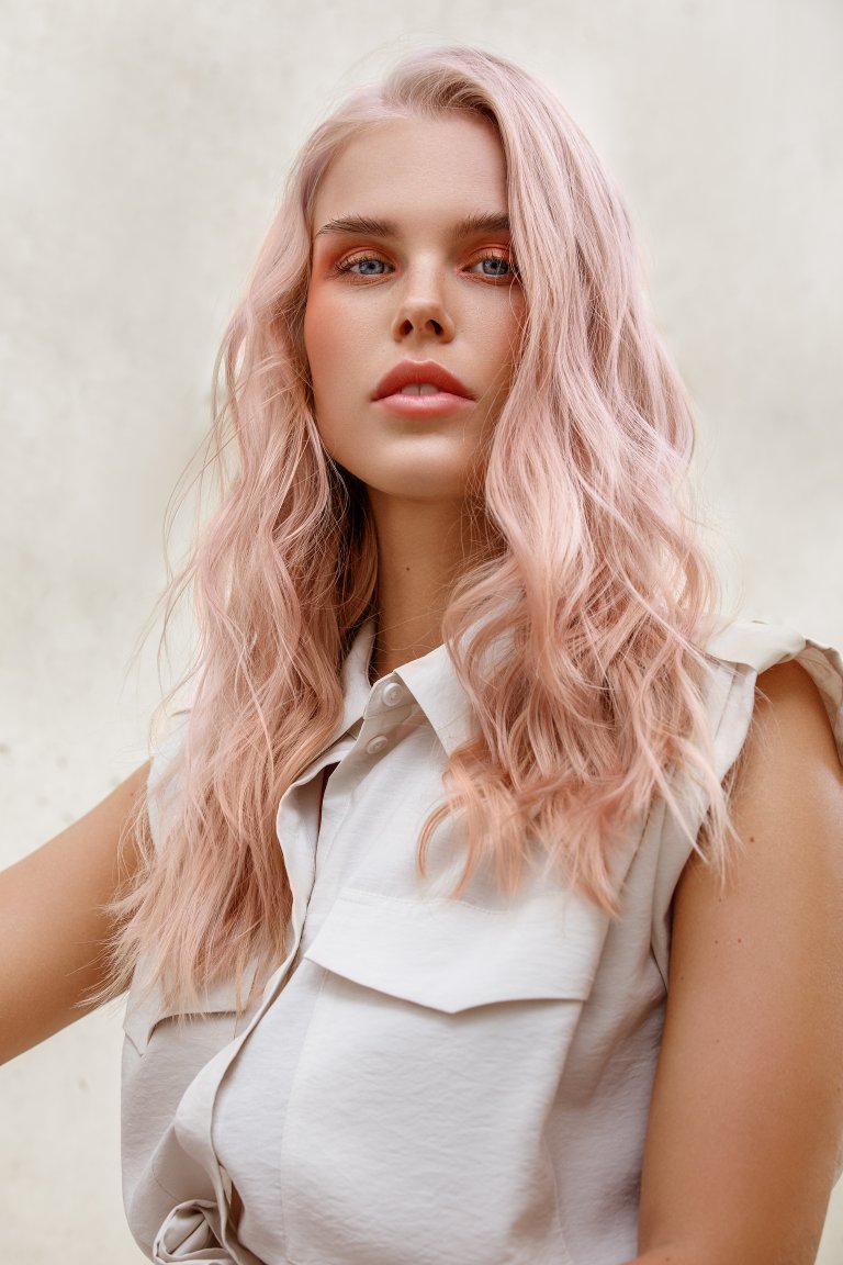 top hair blonde id blonde hair pastell coral make-up editorial darmstadt make-up artist hairstylist